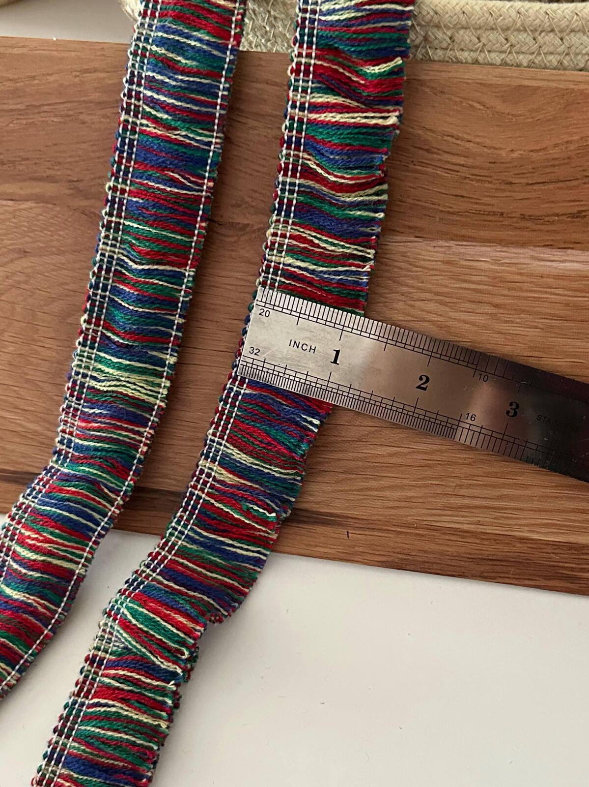 5Yds Non-Stretch 1.2" Wide Rainbow Yarn Tassel Fringe Trim, Bulk Clearance Boho Folk Lace, Garment Trim, DIY Sewing, Retail Wholesale