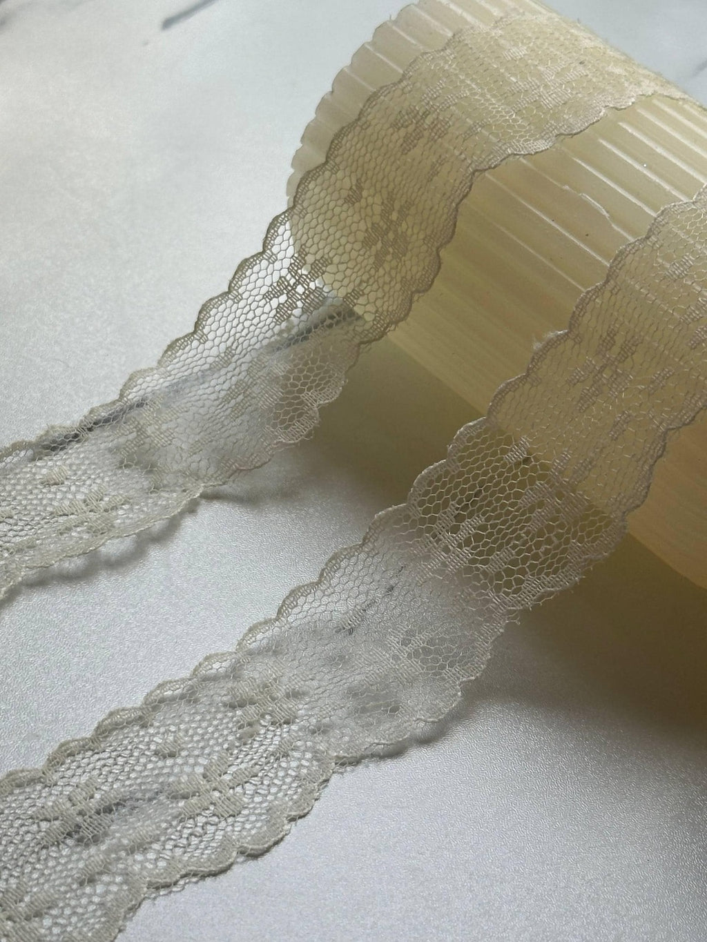 10yds Cream Floral Non-Stretch Lace Trim, 1" Soft Ribbon, Bulk Clearance Coquette Y2K Lace, Garment Trim, DIY Sewing, Retail Wholesale