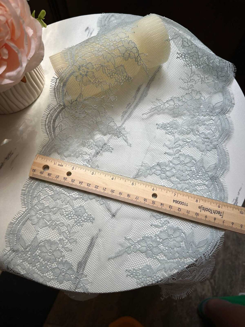 1.5Yards Sage Green Eyelash Lace Trim, 9" Non-Stretch Ribbon, Bulk Clearance Coquette Y2K Lace, Lingerie, DIY Sewing, Retail Wholesale
