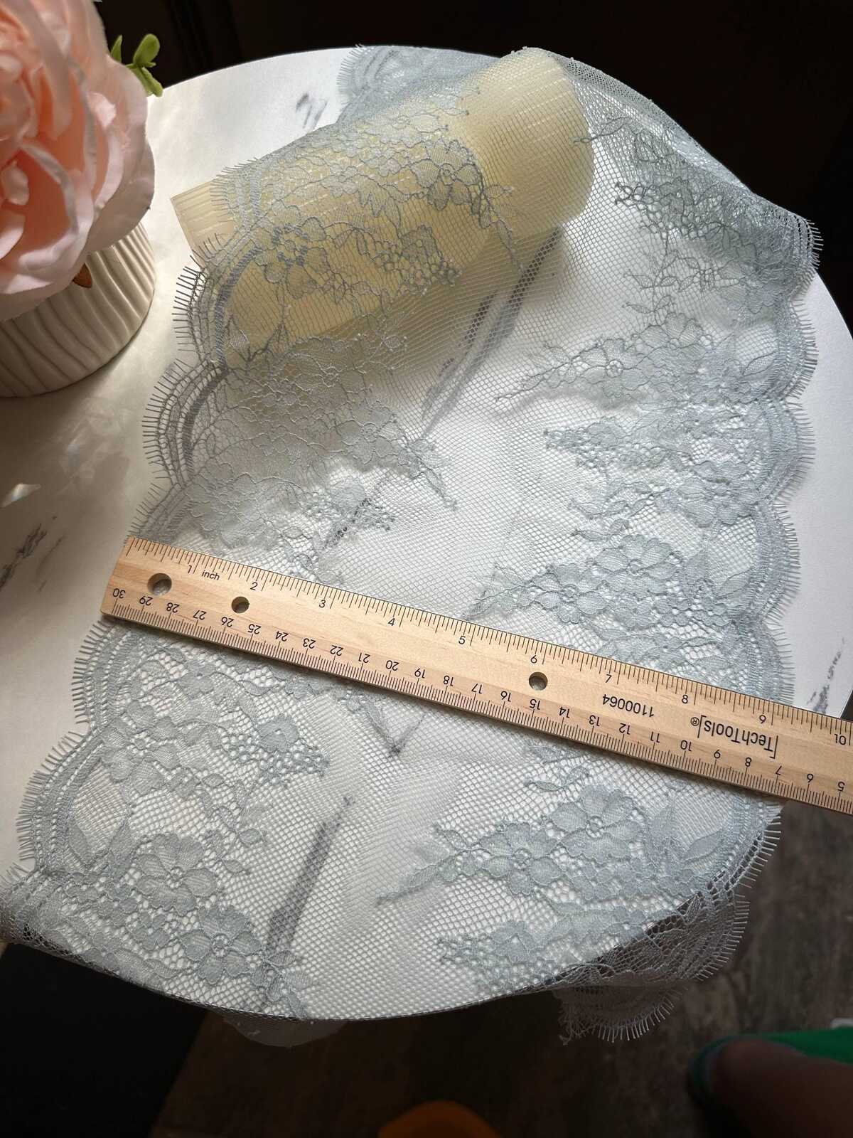1.5Yards Sage Green Eyelash Lace Trim, 9" Non-Stretch Ribbon, Bulk Clearance Coquette Y2K Lace, Lingerie, DIY Sewing, Retail Wholesale