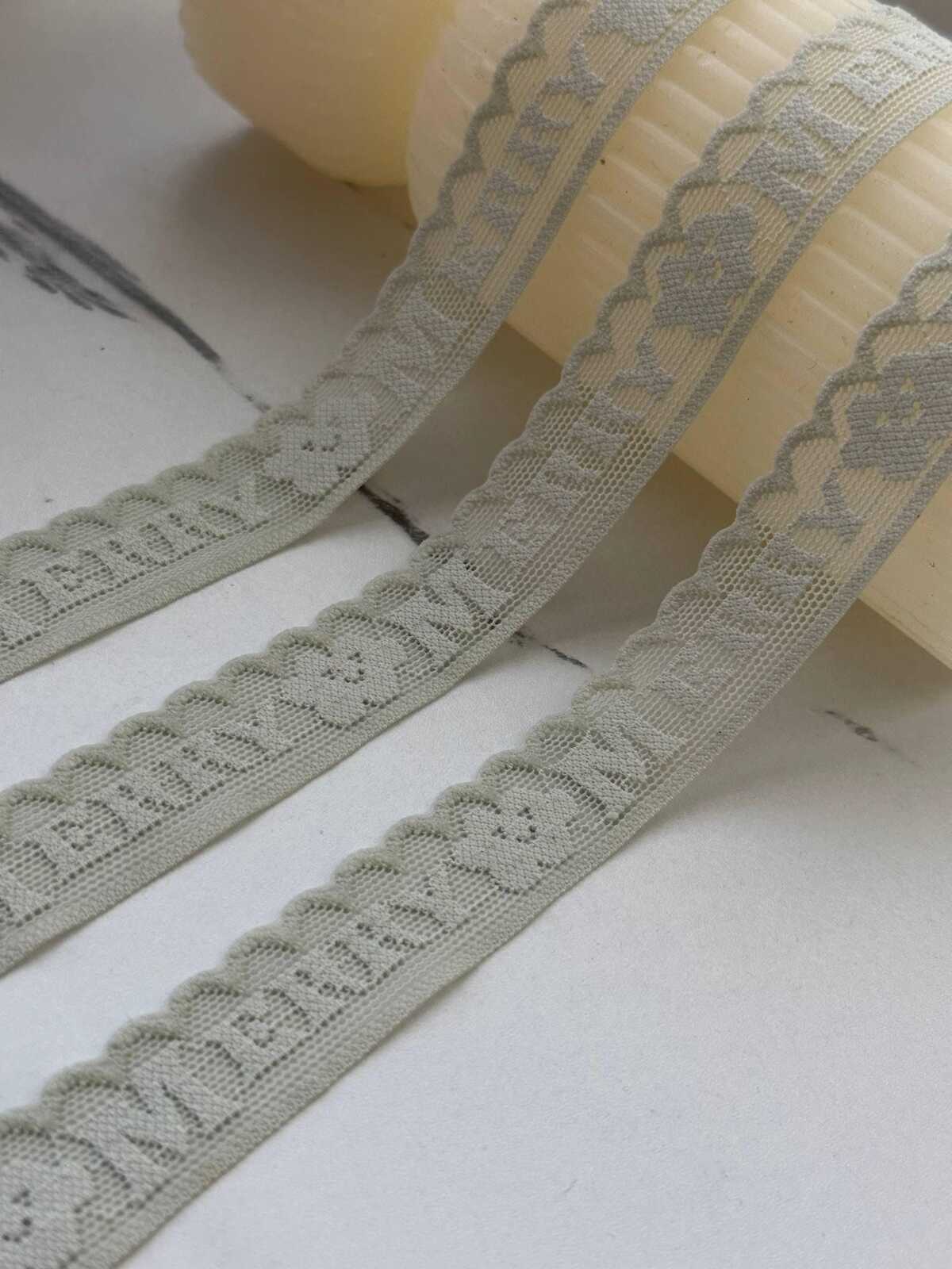 10Yds Stretch 0.7" Sage Olive Green Letter Flower Stretch Lace Wholesale
