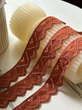 10yds Rose Cordonnet Corded Stretch Elastic Lace Trim Single Scalloped Narrow Ribbon for Lingerie Underwear Crafts Sewing, 1"