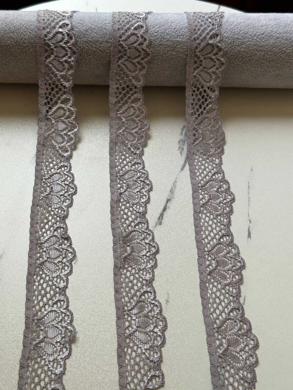10yds  1" Smoky Mauve Stretch Lace Trim Taupe Purple Elastic Scalloped Ribbon for Lingerie Doll Clothes Garment Sewing Crafts