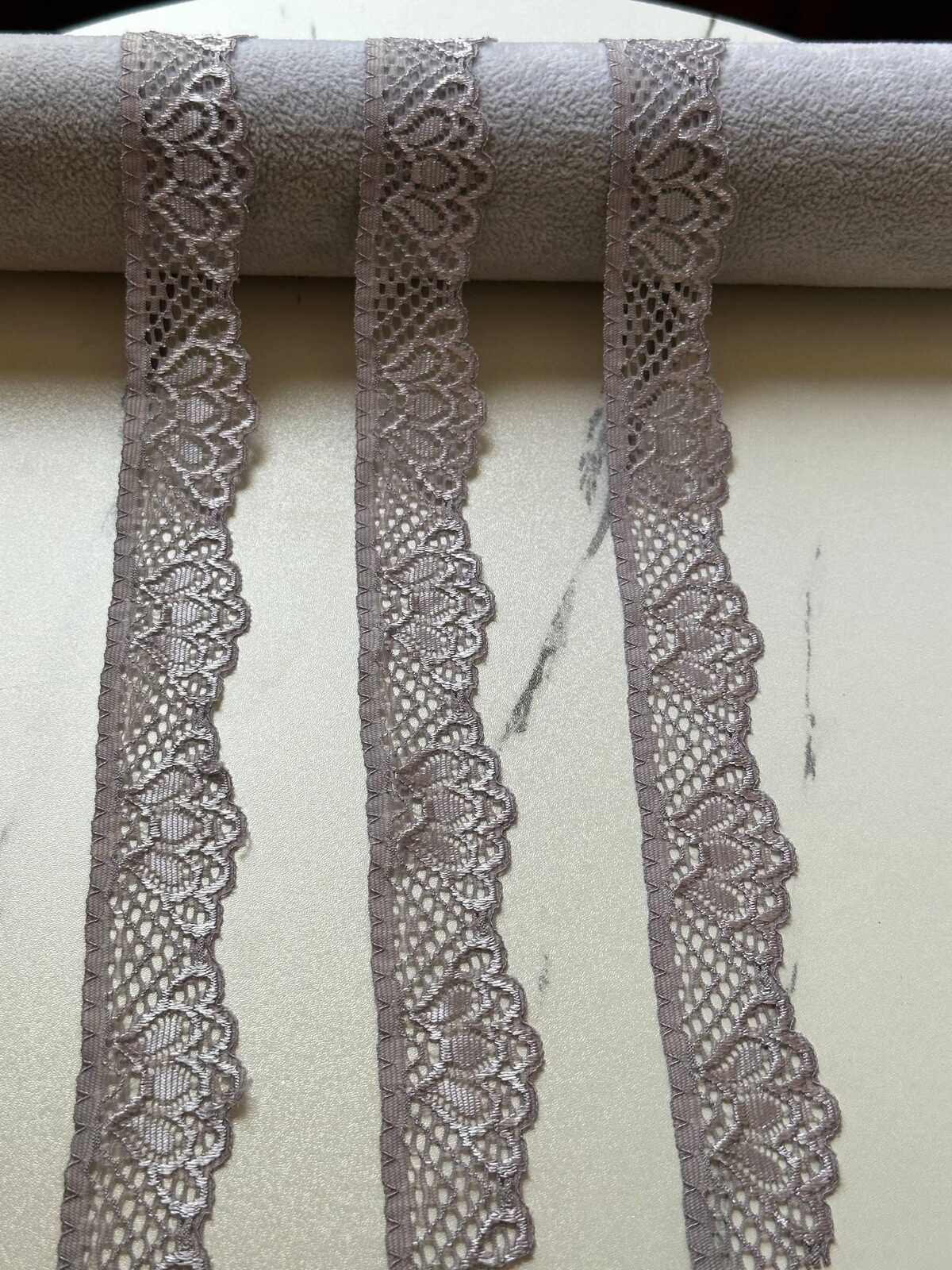 10yds  1" Smoky Mauve Stretch Lace Trim Taupe Purple Elastic Scalloped Ribbon for Lingerie Doll Clothes Garment Sewing Crafts