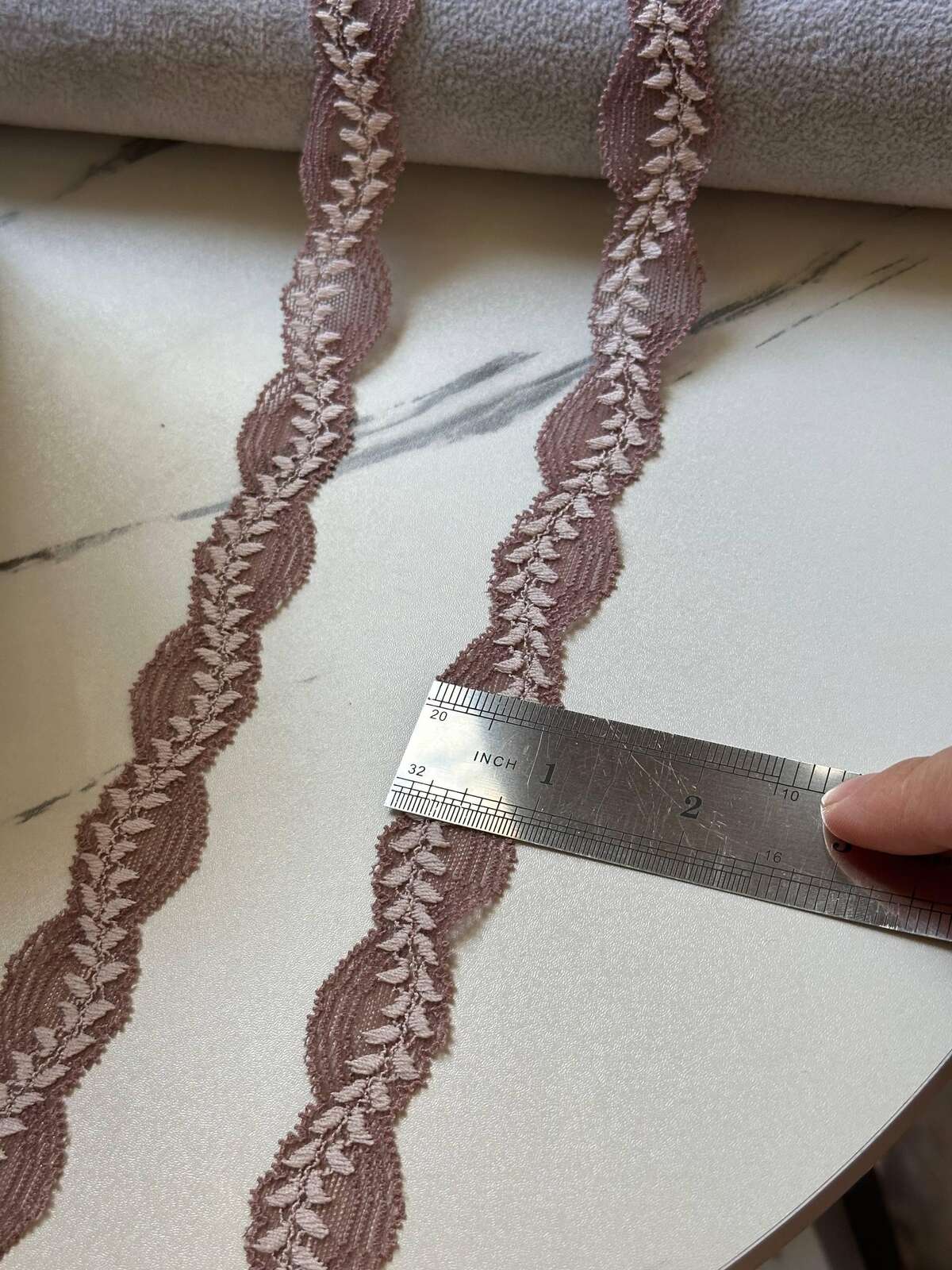 10yds  Dusty Mauve Leaf Lace Trim, 0.9" Vine Ribbon, Bulk Clearance Coquette Y2K Lace, Lingerie Lace, DIY Sewing, Retail Wholesale