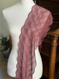 Soft Dusty Plum Rose Wide Stretch Lace Trim by the Yard, Floral Scalloped Elastic Ribbon, 7.5", Retail Wholesale Bulk