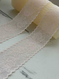 10Yds Stretch 1.6" Soft Blush Pink Seamless Flat Stretch Lace Trim Wholesale