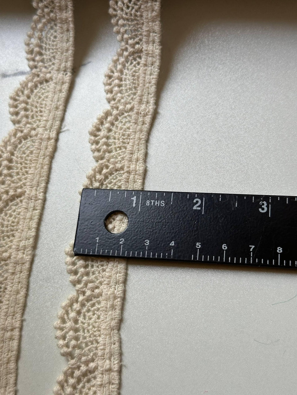 Natural Cotton Scalloped Lace Trim by Yard, Unbleached Shell Crochet Ribbon, Coquette Craft Supply, 1", Retail Wholesale Bulk