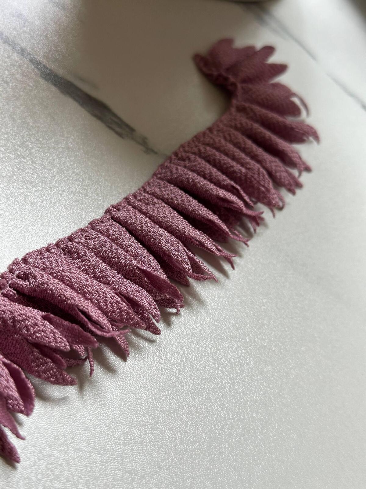 Dusty Mauve Pleated Fringe Trim by Yard, Pleated Ribbon, Soft Skin Friendly Coquette Craft Supply, 1", Retail Wholesale Bulk