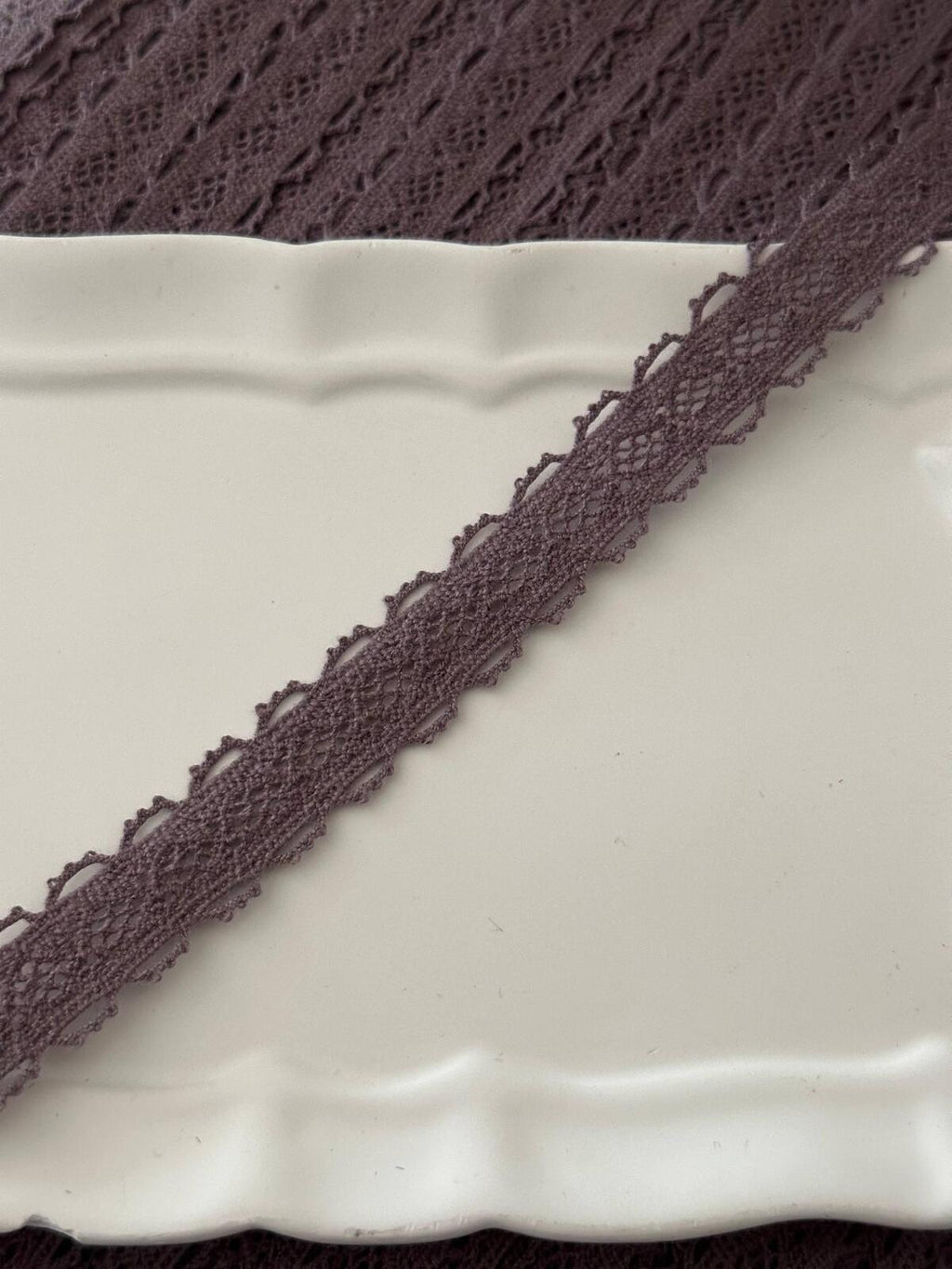 10Yds Non-Stretch 0.6" Mauve Purple Crochet Knit Lace Trim, Craft Wholesale