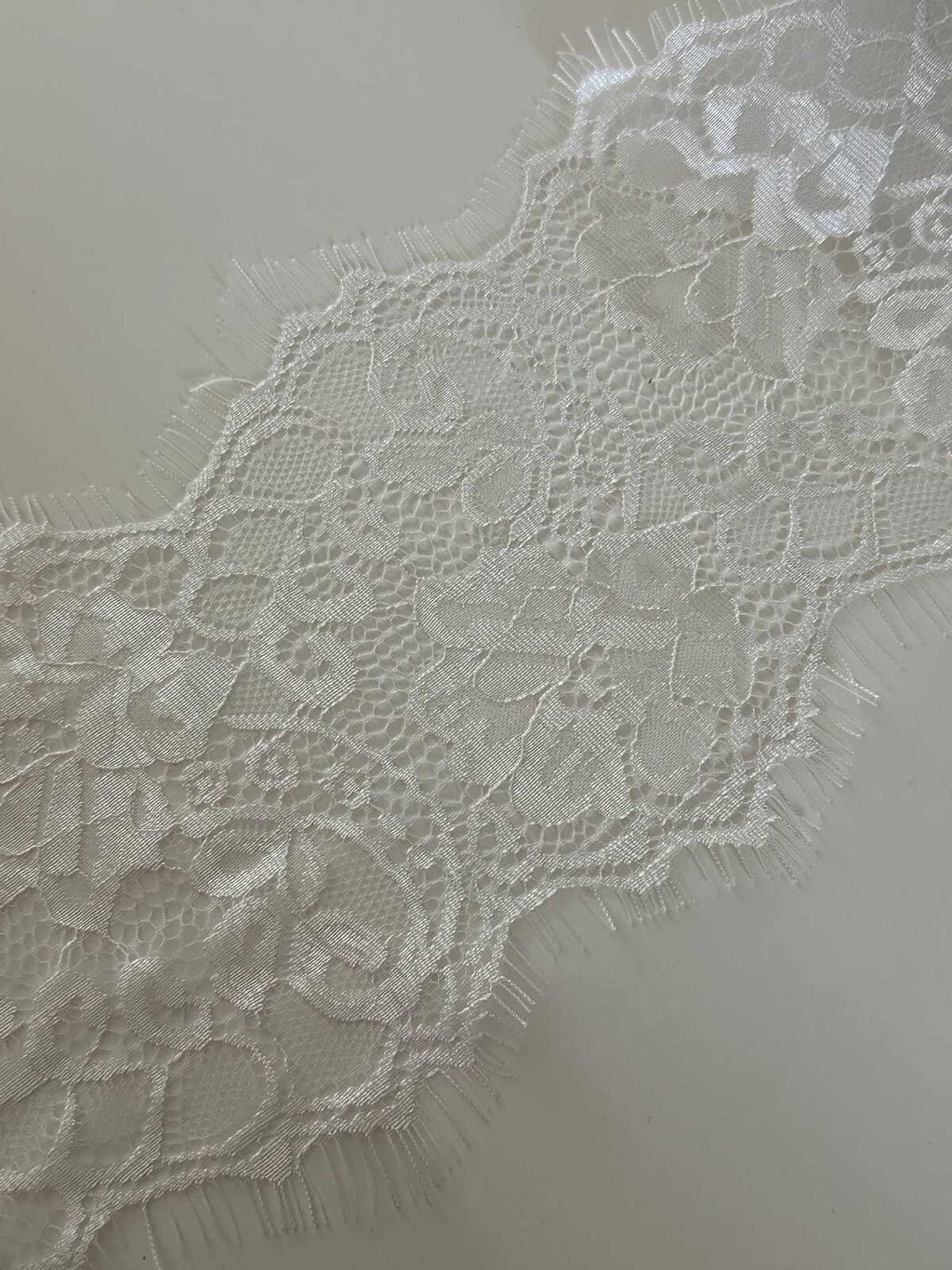 3Yds White Non-Stretch Eyelash Lace, 5" Chantilly Trim, Bulk Clearance Coquette Y2K Lace, Bridal Lace, Garment Trim, Retail Wholesale
