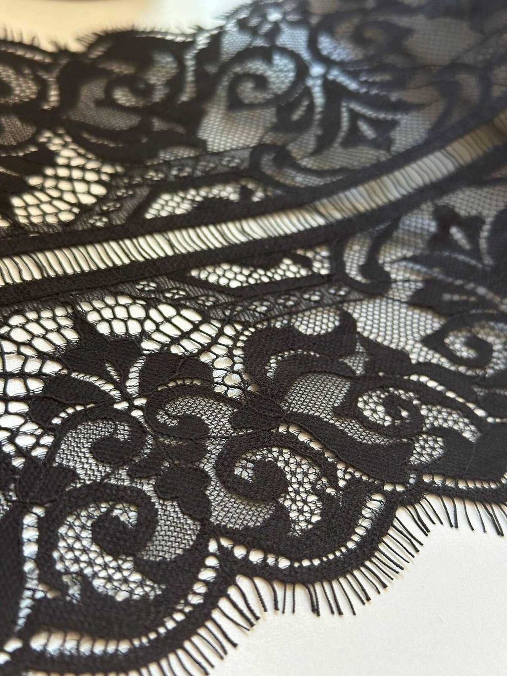 Black Eyelash Lace Trim, 3 Yards per Piece 7" Non-Stretch Lace, Bulk Clearance Coquette Y2K Lace, DIY Sewing, Retail Wholesale