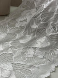 3Yds  Stretch 8.5" White Textured Two-Tone Effect Wide Stretch Lace Wholesale
