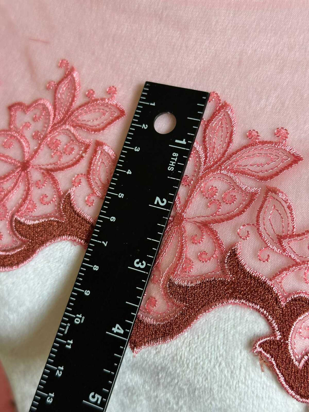 8" Two Tone Pink Mesh Lace Trim Exquisite Scalloped Edge Vine Floral Tulle Ribbon for Lingerie Bridal Gowns Veil Crafts Sewing