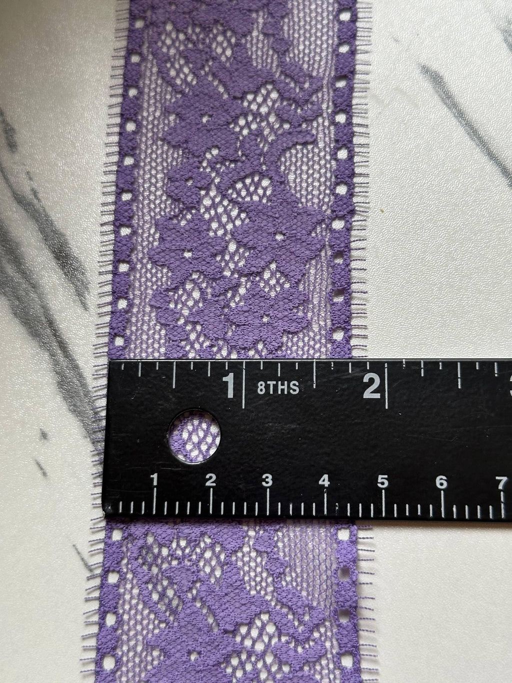 10yds Dusty Lavender Purple Floral Stretch Elastic Lace Trim Eyelash Fringe Straight Edge Galloon for Lingerie Underwear sewing Crafts 1.75"