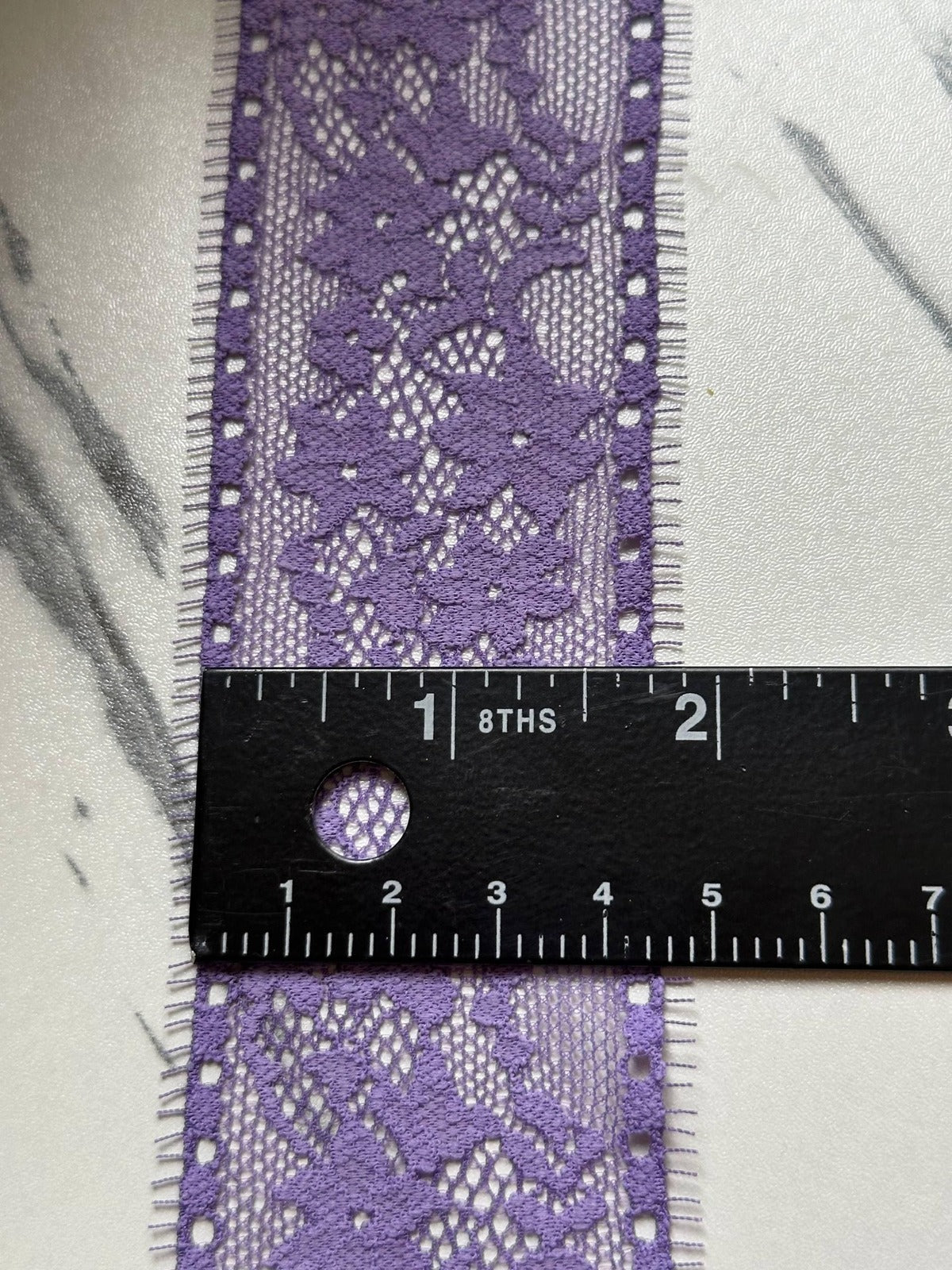 10yds Dusty Lavender Purple Floral Stretch Elastic Lace Trim Eyelash Fringe Straight Edge Galloon for Lingerie Underwear sewing Crafts 1.75"