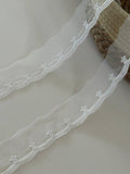 10yds White Mesh Floral Lace, 1.3" Embroidered Ribbon, Bulk Clearance Coquette Y2K Lace, Garment Trim, DIY Sewing, Retail Wholesale
