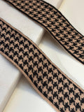 Soft Houndstooth Knit Ribbon Trim, 1.5" Elastic Webbing, Bulk Clearance Coquette Y2K Lace, Garment Trim, DIY Sewing, Retail Wholesale