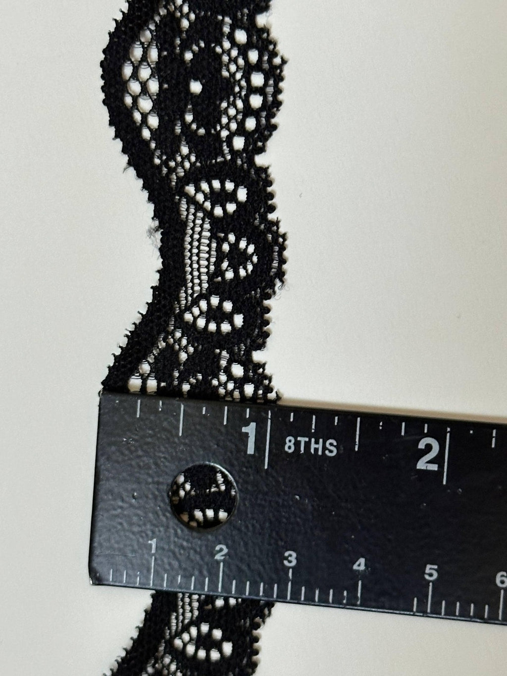 10yds Black Scalloped Wave Stretch Lace Trim by Yard, Elastic Ribbon, Soft Skin Friendly Coquette Craft Supply, 1", Retail Wholesale Bulk