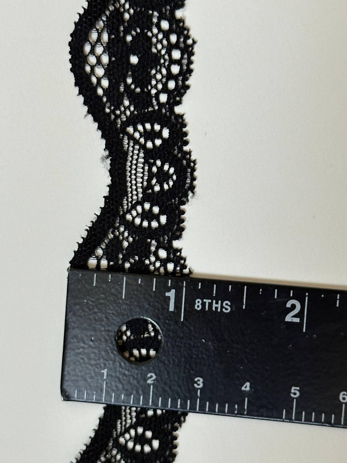 10yds Black Scalloped Wave Stretch Lace Trim by Yard, Elastic Ribbon, Soft Skin Friendly Coquette Craft Supply, 1", Retail Wholesale Bulk