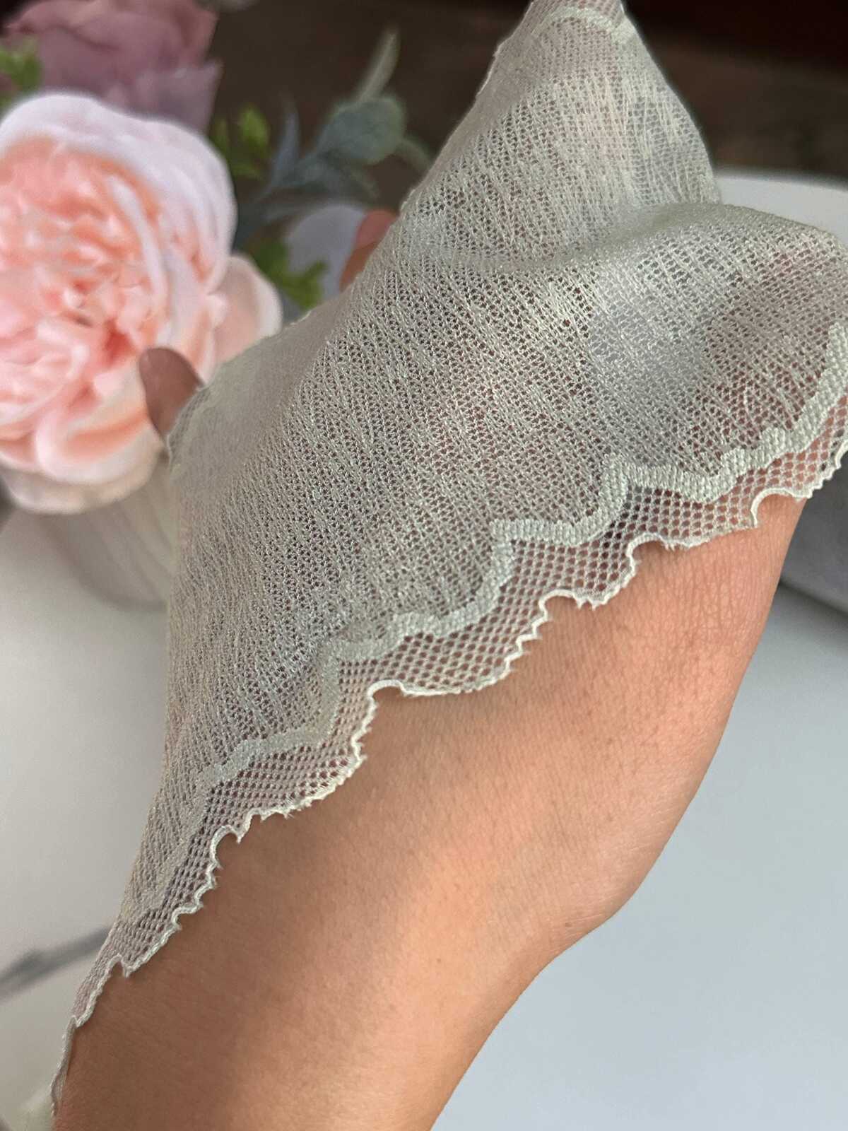 Sage Green Mesh Lace Trim, 4.2" Hair Bow Ribbon, Bulk Clearance Coquette Y2K Lace, Scrunchie Trim, DIY Sewing, Retail Wholesale