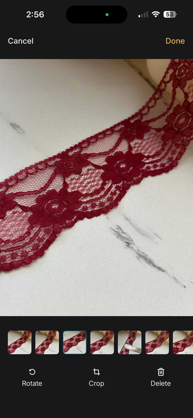 10Yds Non-Stretch 1.6" Burgundy Wine Red Floral Mesh Lace Trim Wholesale