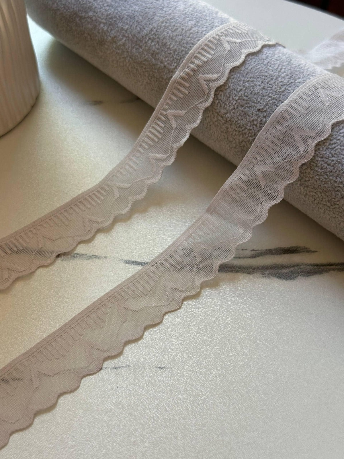 10yds Grey Blue Seamless Mesh Lace Trim, 0.9" Lingerie Stretch, Bulk Clearance Coquette Y2K Lace, Underwear Trim, Sewing, Retail Wholesale
