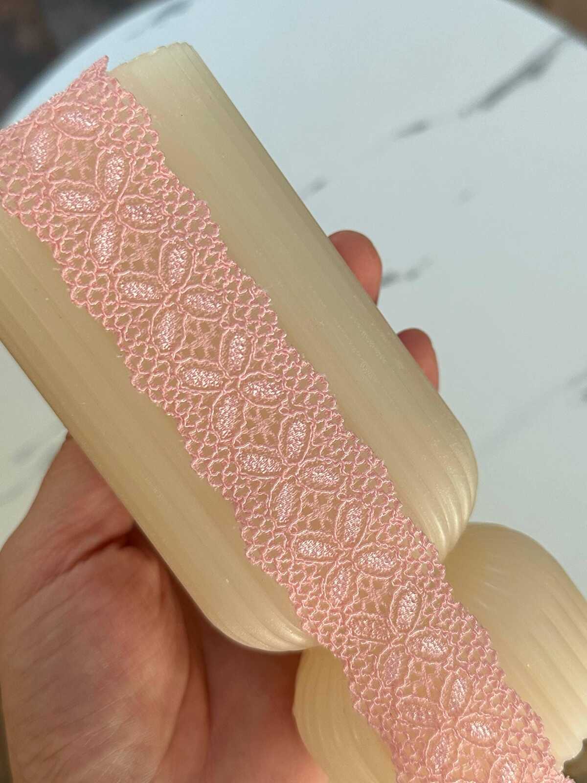 10yds 1" Peach Pink Stretch Elastic Lace Trim Dainty Scalloped Edge Butterfly Clover Ribbon for Lingerie Underwear  Crafts Sewing  Wholesale