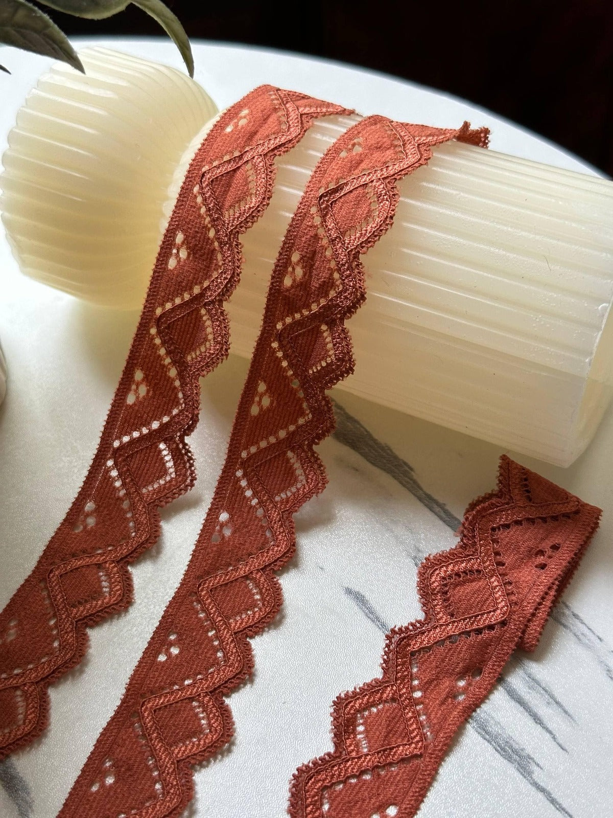 10yds Rose Cordonnet Corded Stretch Elastic Lace Trim Single Scalloped Narrow Ribbon for Lingerie Underwear Crafts Sewing, 1"