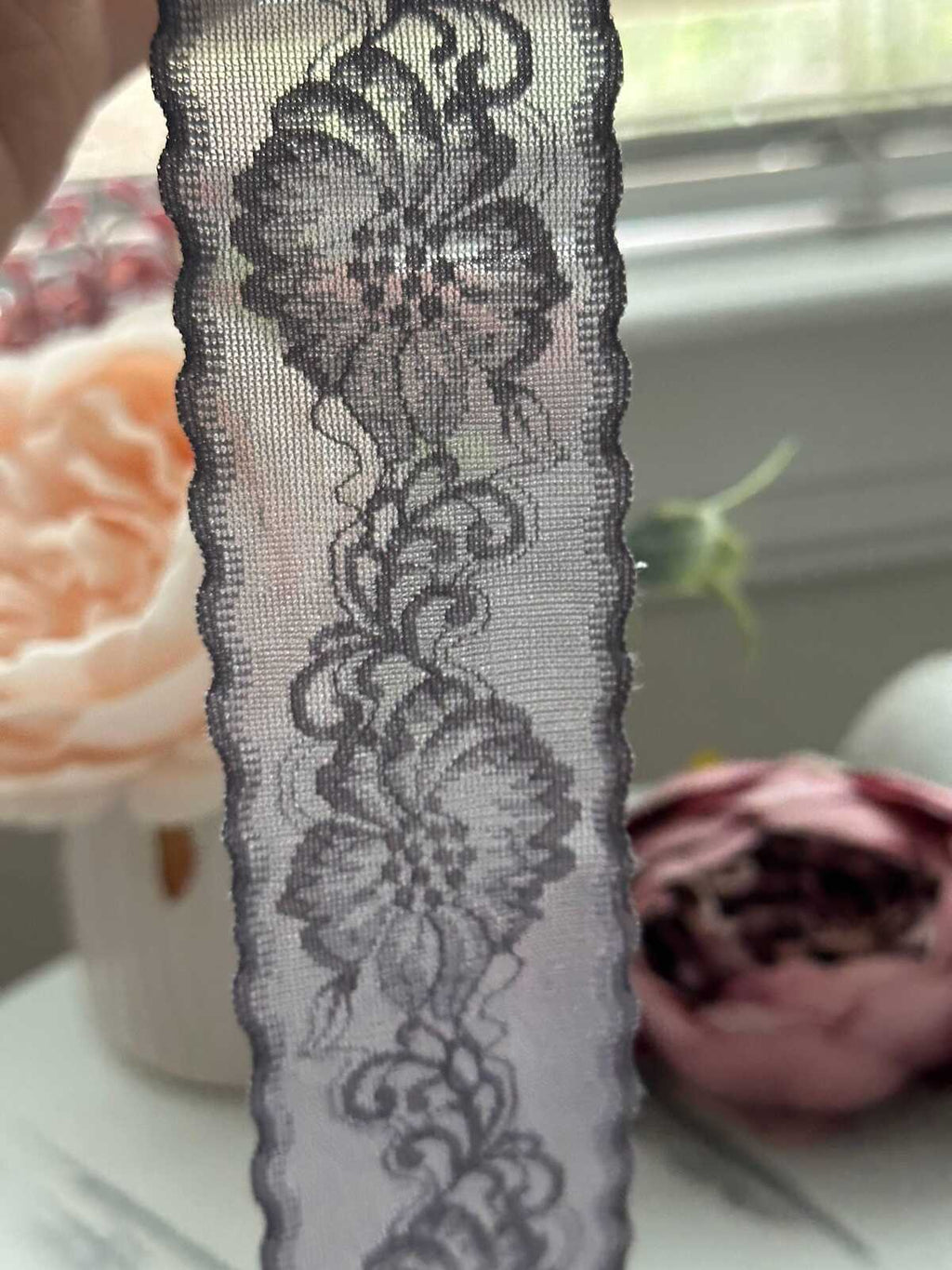 10Yds Stretch 1.7" Dusty Mauve Seamless Flat Scalloped Stretch Lace Wholesale