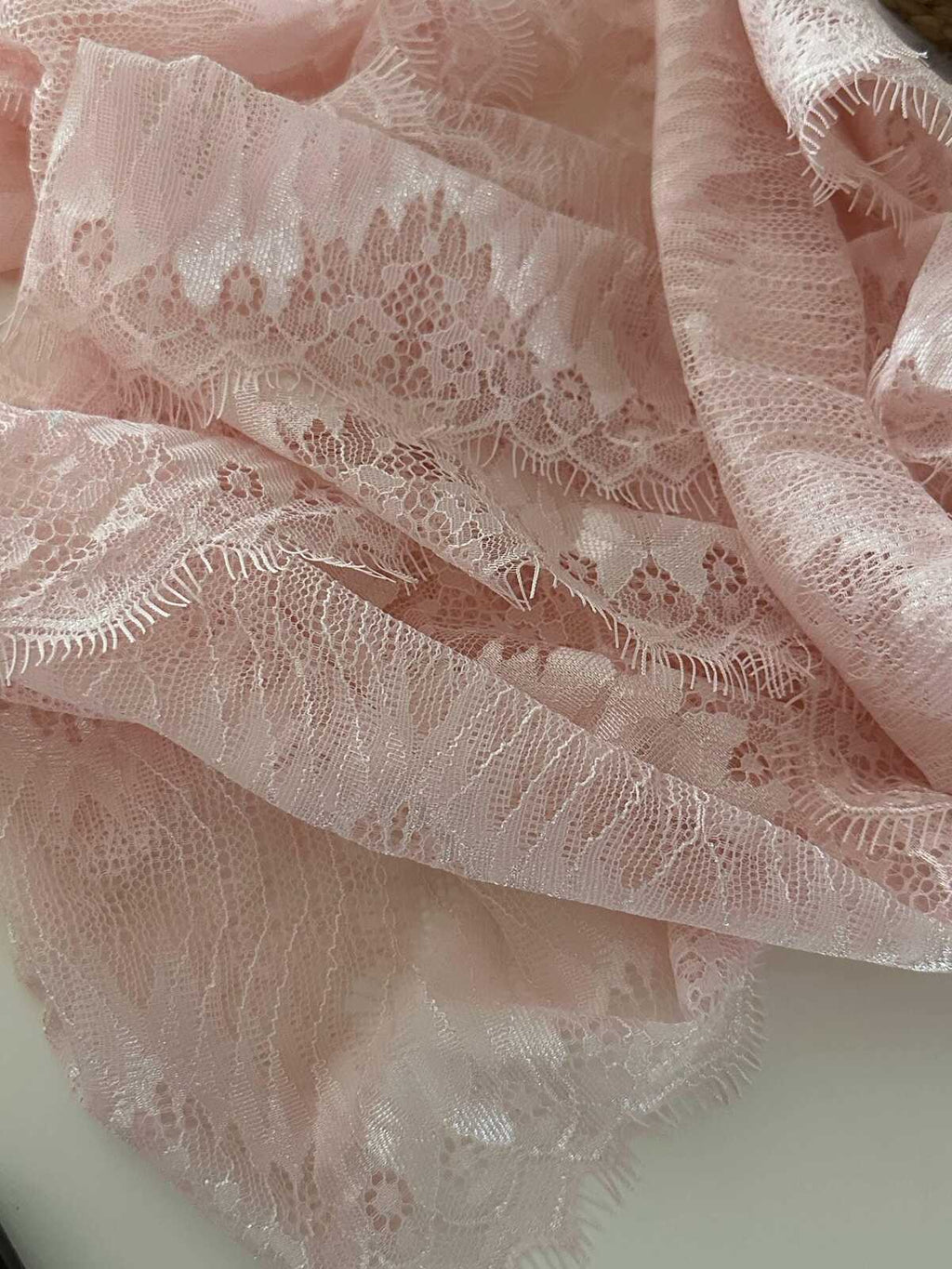 3Yds Pink Eyelash Lace Trim, 6.5" Non-Stretch Chantilly Lace, Bulk Clearance Coquette Y2K Lace, Lingerie, DIY Sewing, Retail Wholesale