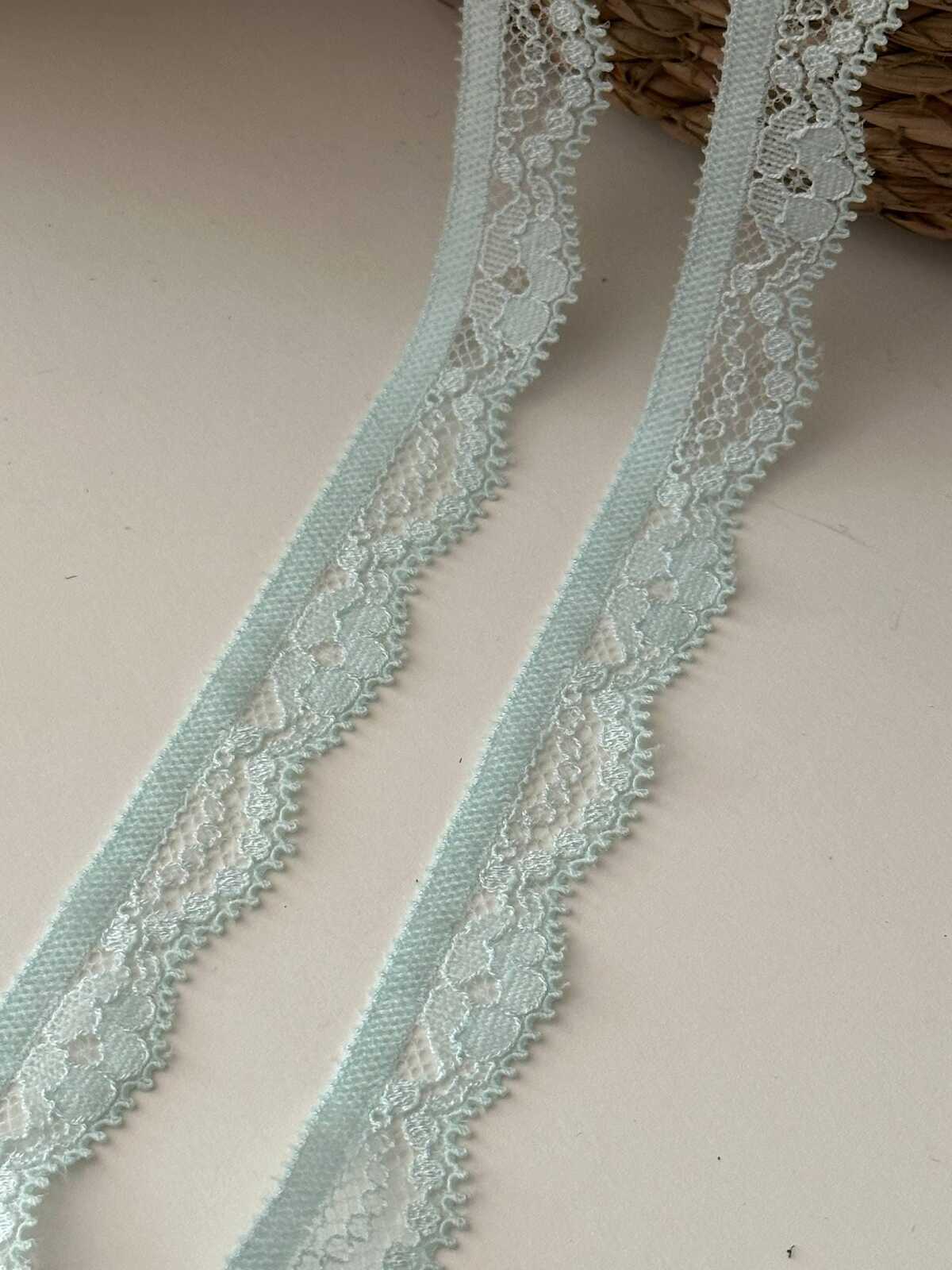 10Yd Stretch 0.6" Light Ice Blue Shell Scallop Lace Trim, Craft Sewing Wholesale