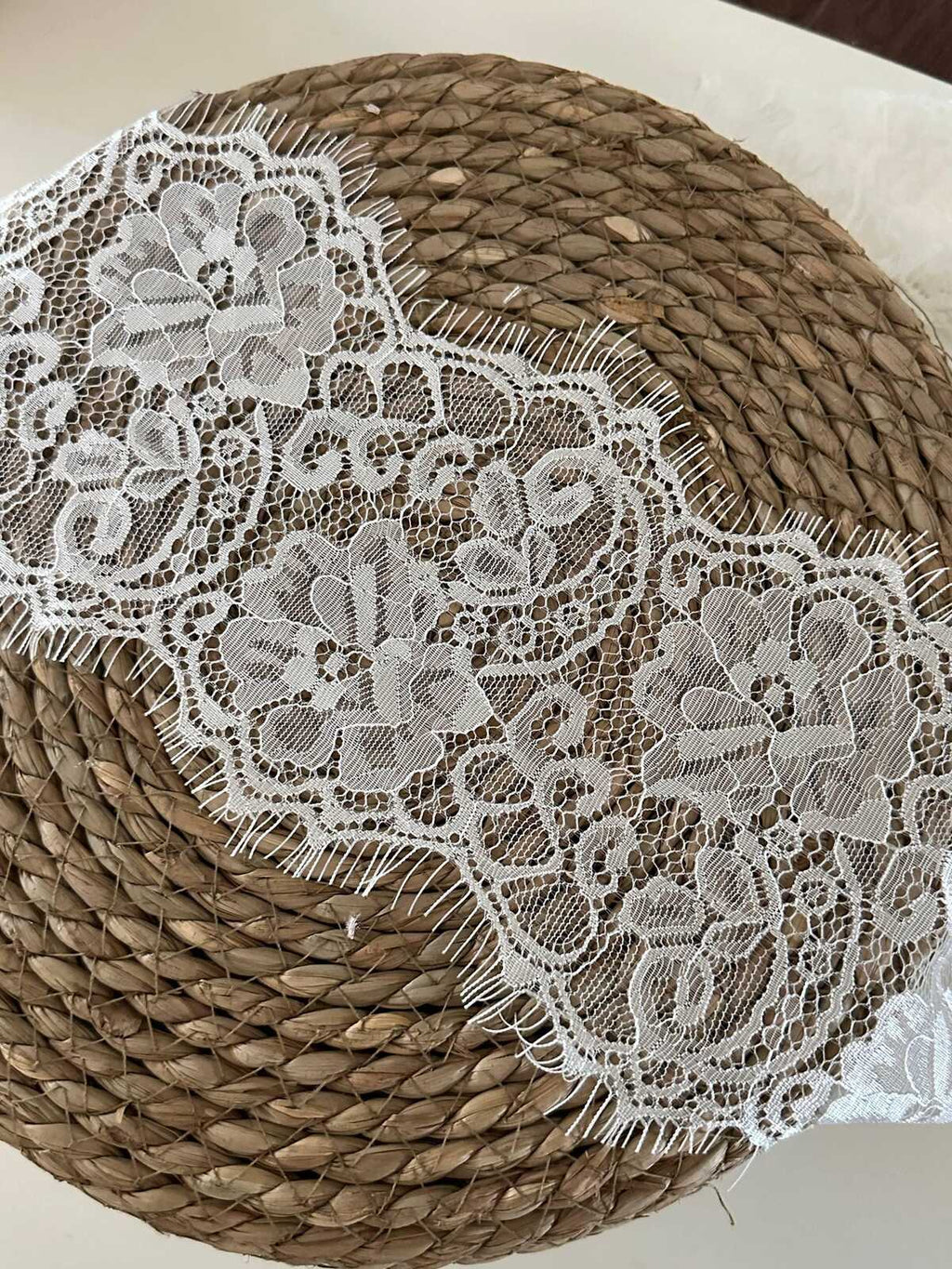 3Yds White Non-Stretch Eyelash Lace, 5" Chantilly Trim, Bulk Clearance Coquette Y2K Lace, Bridal Lace, Garment Trim, Retail Wholesale