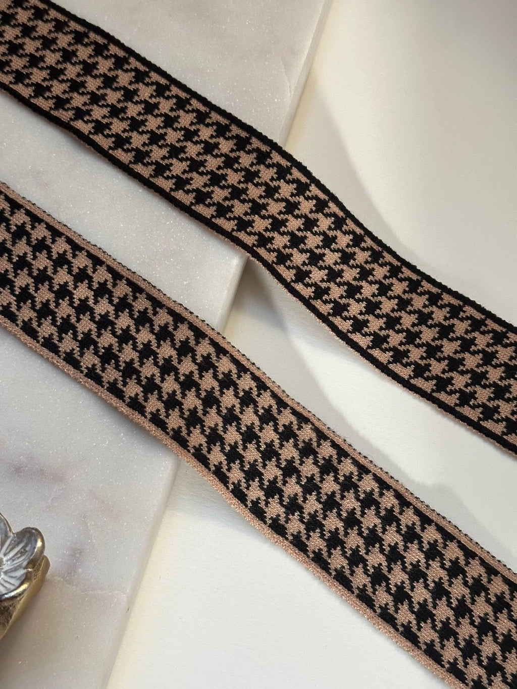 Soft Houndstooth Knit Ribbon Trim, 1.5" Elastic Webbing, Bulk Clearance Coquette Y2K Lace, Garment Trim, DIY Sewing, Retail Wholesale