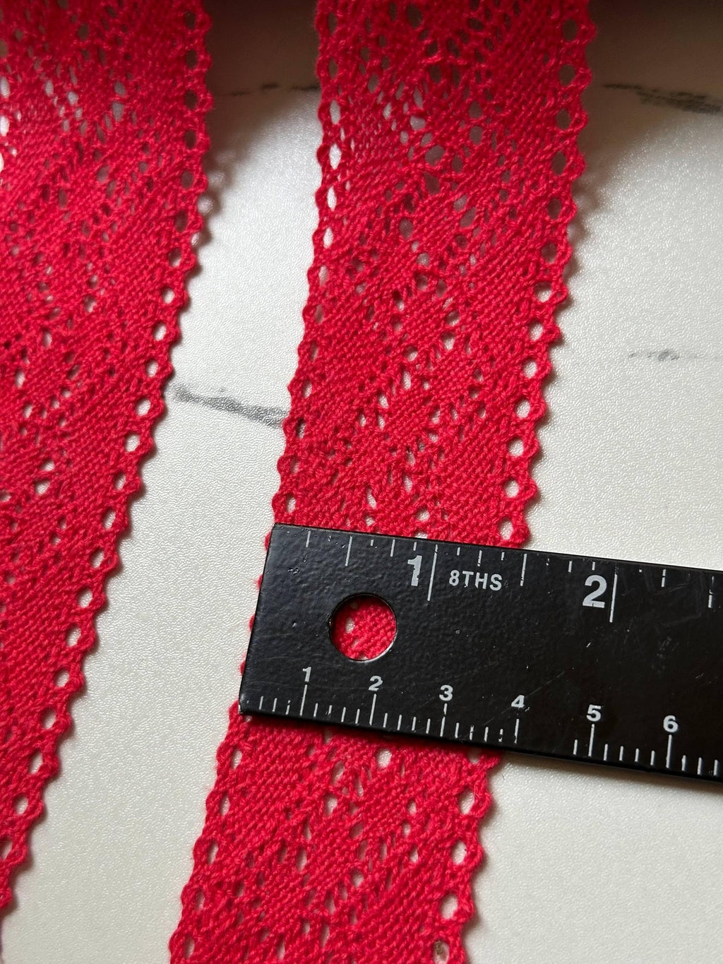 Watermelon Coral Red Crochet Cotton Lace Trim by Yard, Openwork Ribbon, Coquette Craft Supply, 1.5", Retail Wholesale Bulk