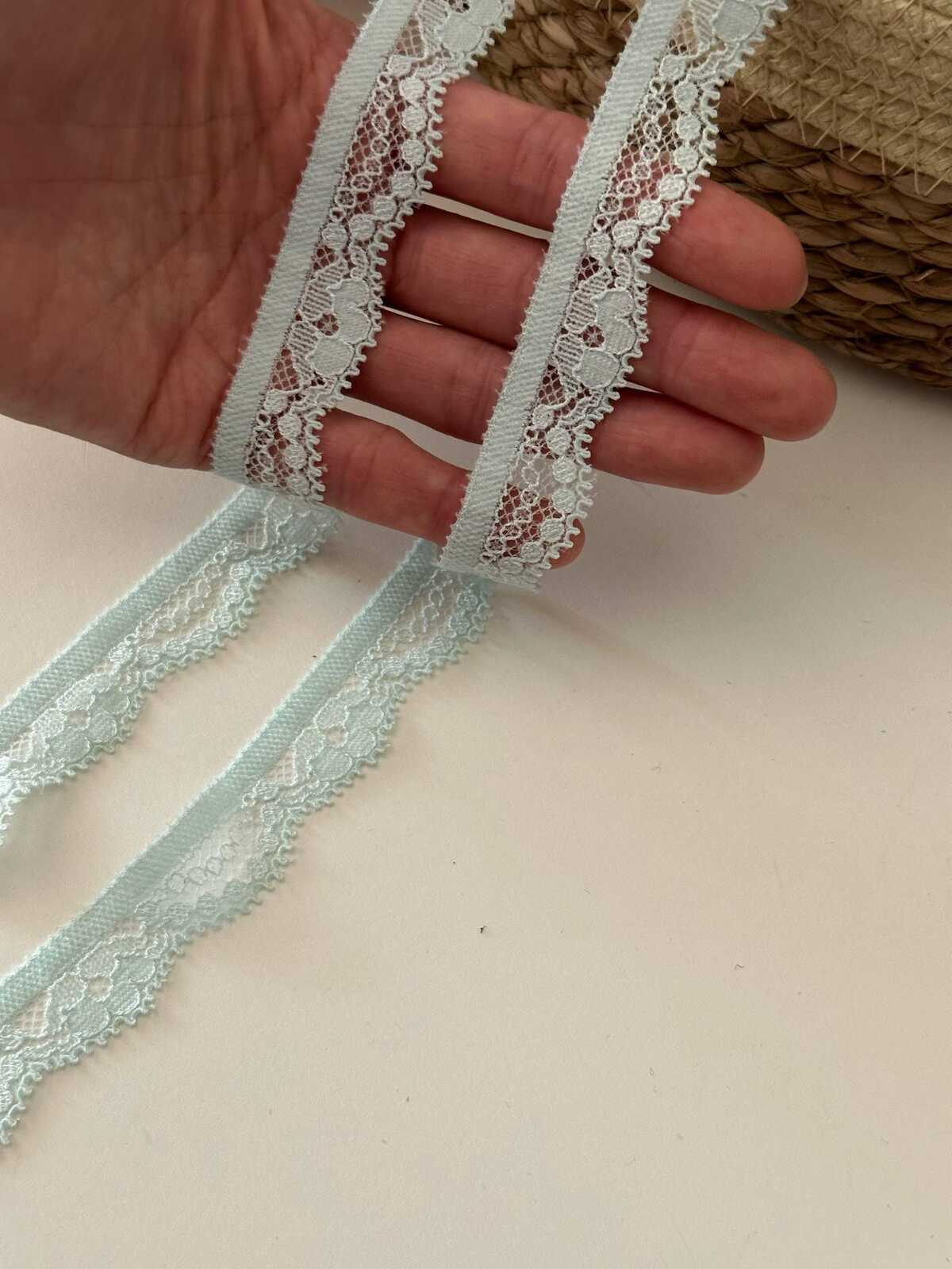 10Yd Stretch 0.6" Light Ice Blue Shell Scallop Lace Trim, Craft Sewing Wholesale