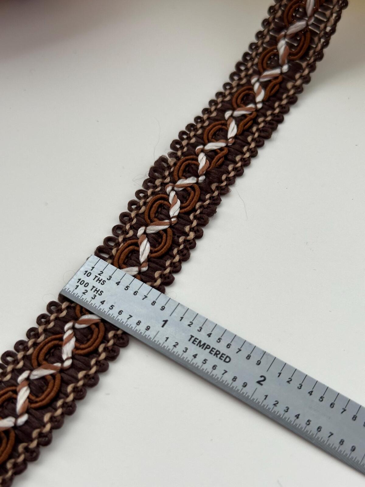 6Yds Non-Stretch 0.8" Dark Brown Woven Braided Gimp Scroll Trim Ribbon Wholesale