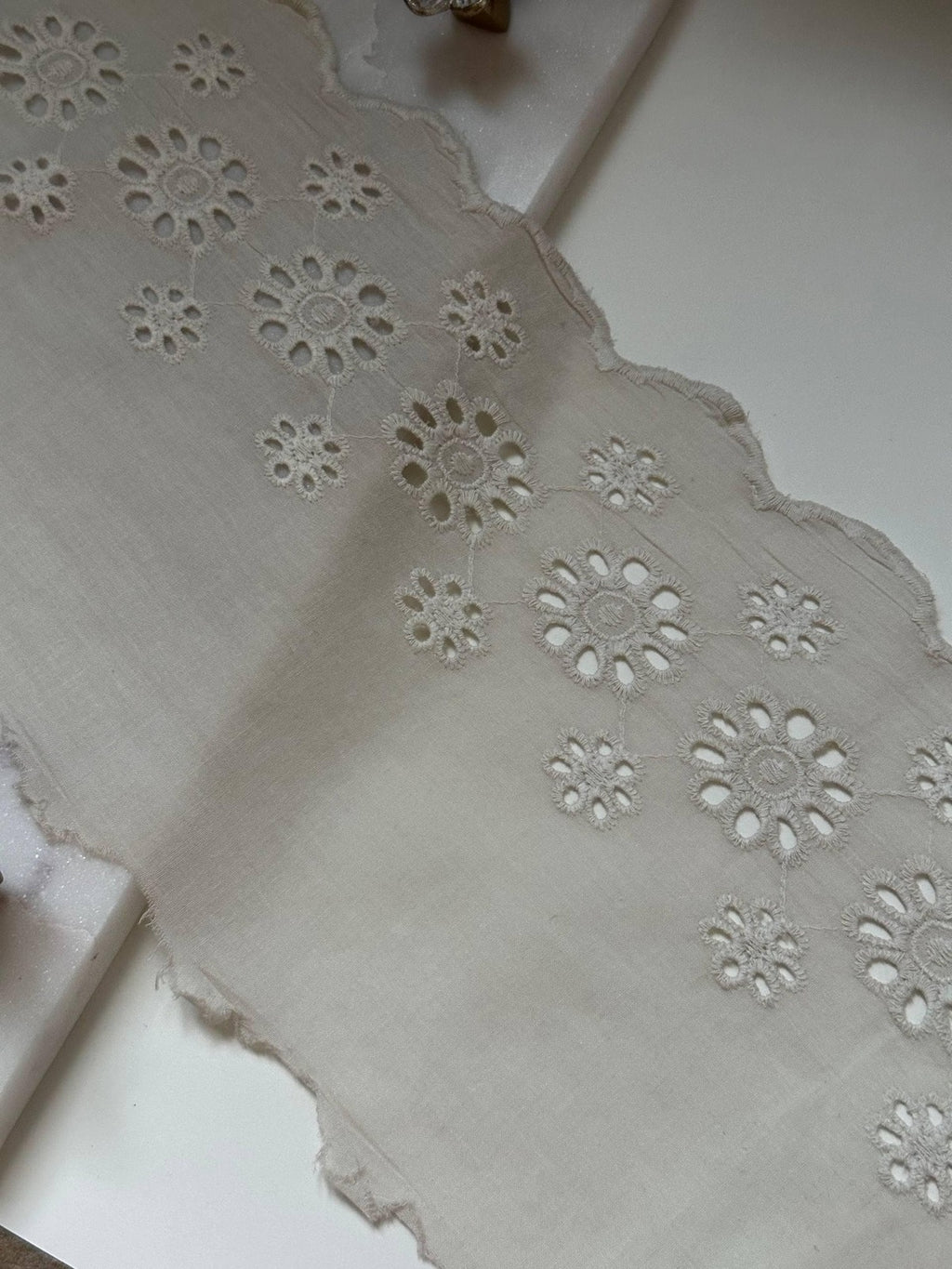 3Yds Non-Stretch 7" Wide Oatmeal Grey Cotton Lace Trim, Bulk Clearance Coquette Y2K Lace, Garment Trim, DIY Sewing, Retail Wholesale