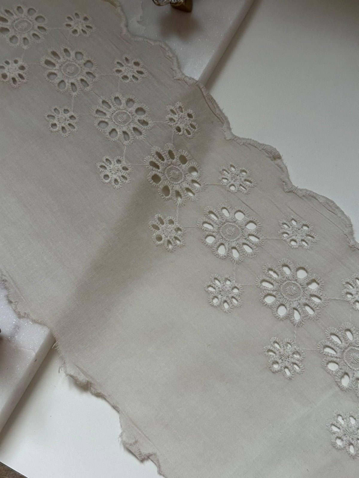 3Yds Non-Stretch 7" Wide Oatmeal Grey Cotton Lace Trim, Bulk Clearance Coquette Y2K Lace, Garment Trim, DIY Sewing, Retail Wholesale