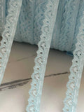 10yds Soft Ice Blue Floral Stretch Lace Trim , Narrow Scalloped Elastic Ribbon for Coquette Lingerie Crafts, 0.5",Retail Wholesale Bulk