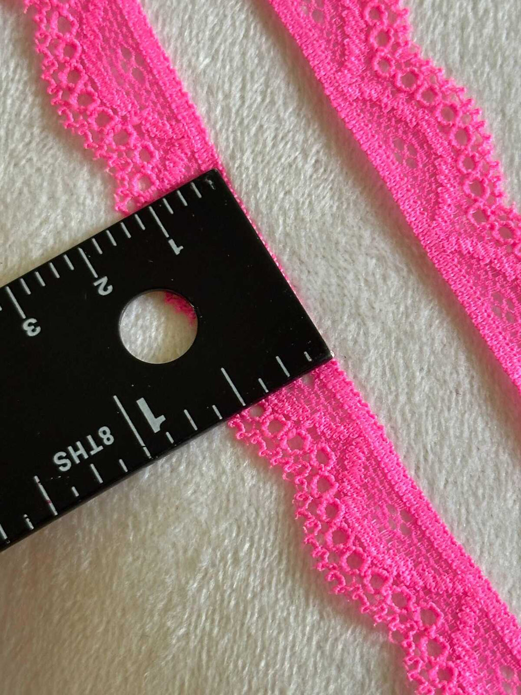 10yds 0.6" Hot Pink Stretch Elastic Lace Trim Dainty Scalloped Edge Neon Pink Ribbon for Lingerie Underwear  Crafts Sewing Retail Wholesale