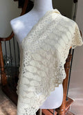 Off White Corded Wide Stretch Lace Trim by Yard, 12" Elastic Ribbon, Sample Finished Skirt Pic, Retail Wholesale Bulk