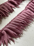 Dusty Mauve Pleated Fringe Trim by Yard, Pleated Ribbon, Soft Skin Friendly Coquette Craft Supply, 1", Retail Wholesale Bulk