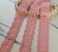 10yds 1" Peach Pink Stretch Elastic Lace Trim Dainty Scalloped Edge Butterfly Clover Ribbon for Lingerie Underwear  Crafts Sewing  Wholesale
