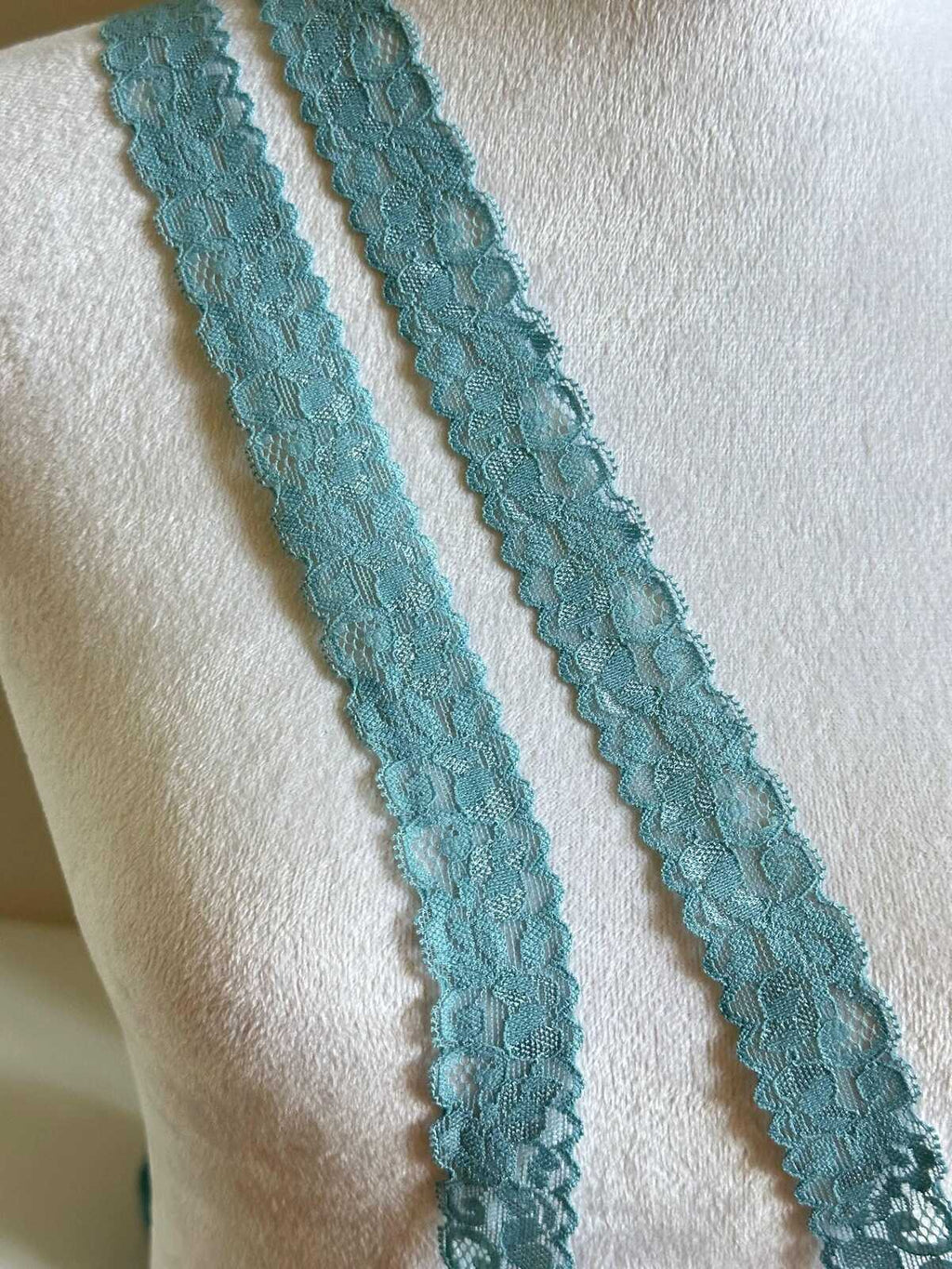 10yds 1" Sage Green Stretch Elastic Lace Trim Dainty Scalloped Edge Floral Ribbon for Lingerie  Crafts Sewing Retail Wholesale