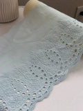 1Yd Non-Stretch 7" Ice Light Blue Cotton Eyelet Embroidered Lace Wholesale