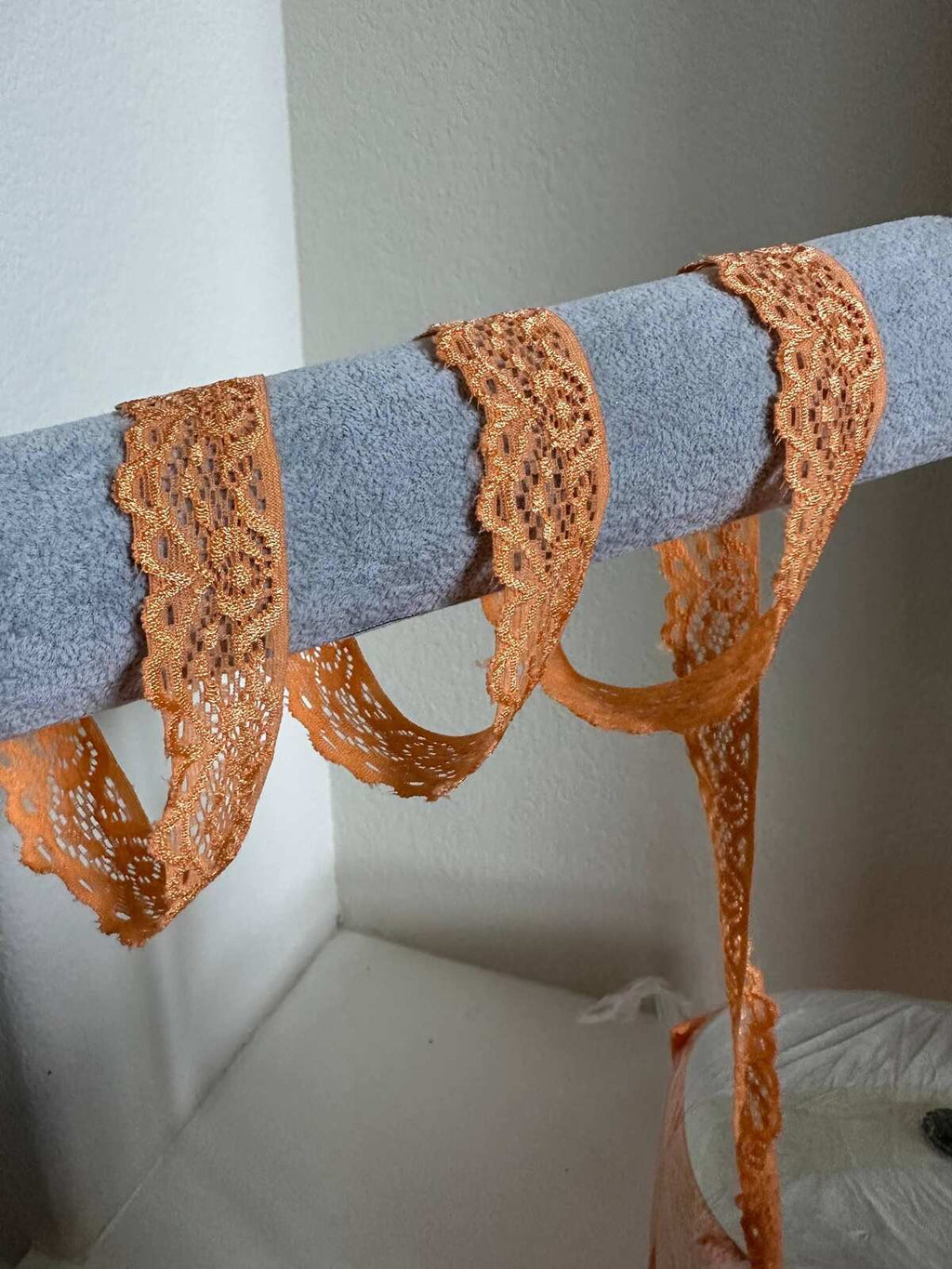 10yds  1" Apricot Orange Stretch Elastic Lace Trim Dainty Scalloped Edge Floral Ribbon for Lingerie Underwear Headbands Crafts Sewing