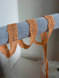 10yds  1" Apricot Orange Stretch Elastic Lace Trim Dainty Scalloped Edge Floral Ribbon for Lingerie Underwear Headbands Crafts Sewing