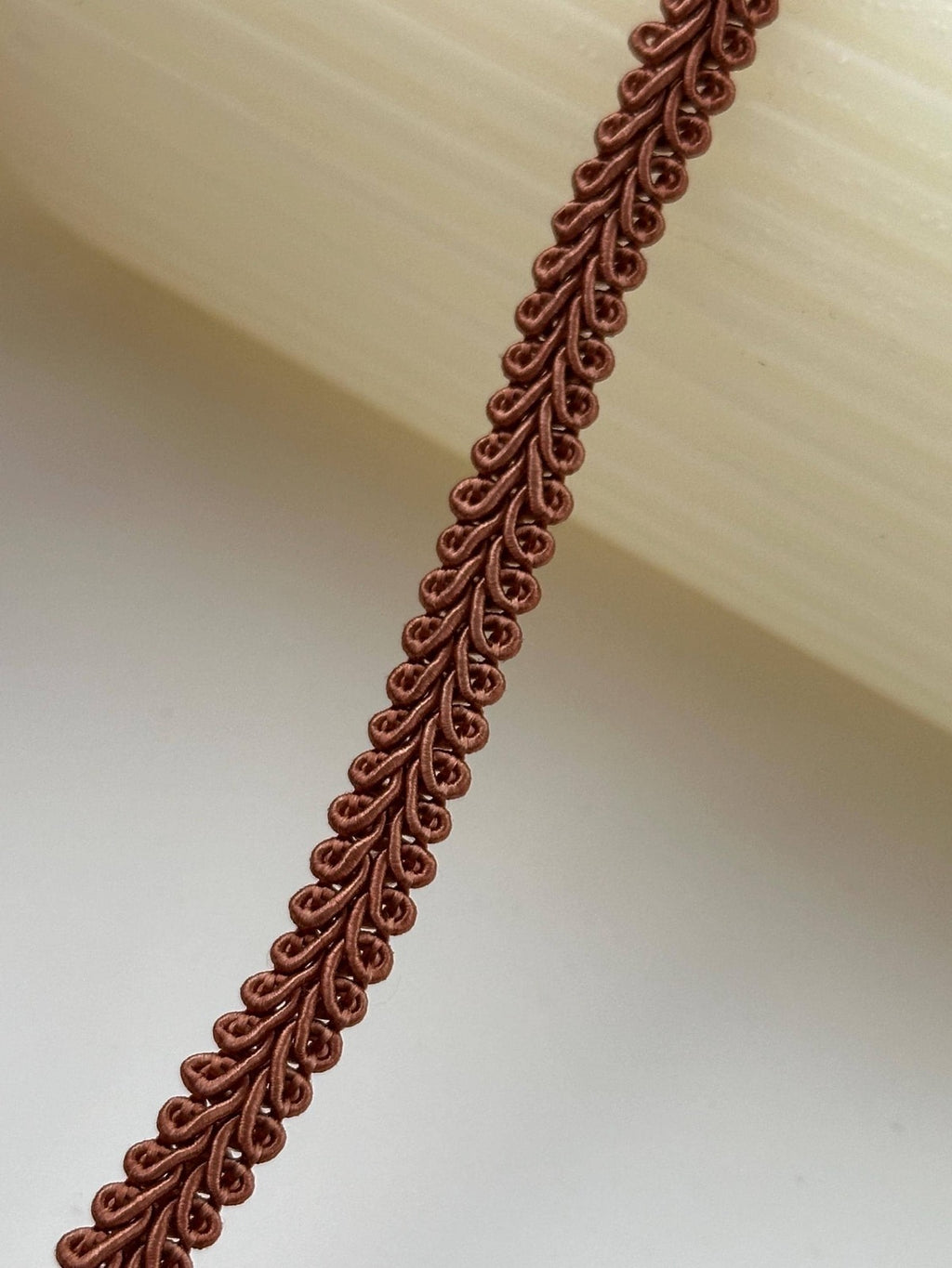 6Yds Non-Stretch 0.3" Brown Woven Braided Gimp Scroll Trim Ribbon Wholesale