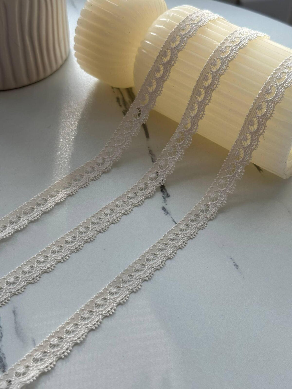 10Yds Japan  Stretch 0.45" Off-White  Eyelash Stretch Lace Wholesale